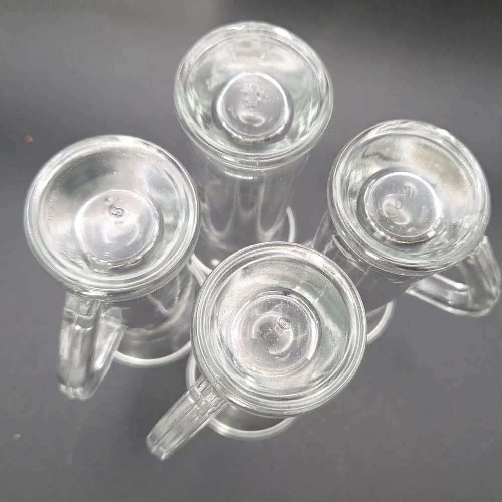 Shot Glasses Clear with Handles And Calla Lily Design Set Of 4
